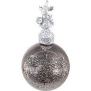 Clayre & Eef Kerstbal  Ø 7 cm Zilverkleurig Glas Kunststof Kerstdecora...
