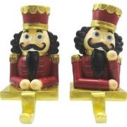 Clayre & Eef Haak Kerstsok Set van 2 Notenkraker 12 cm Rood Goudkleuri...