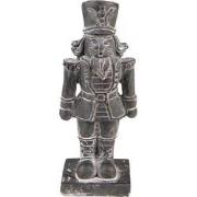 Clayre & Eef Beeld Notenkraker 16 cm Grijs Polyresin Kerstdecoratie
