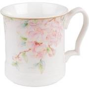Clayre & Eef Mok  414 ml Wit Roze Porselein Bloemen Theemok