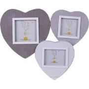 Clayre & Eef Fotolijst   7x7 / 6x9 / 9x9 cm Grijs Wit Hout Hartvormig ...