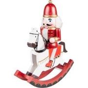 Clayre & Eef Beeld Notenkraker 30 cm Rood Groen Polyresin Kerstdecorat...