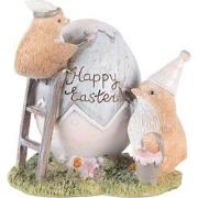 Clayre & Eef Beeld Kuikentje 12 cm Grijs Bruin Polyresin Happy Easter ...