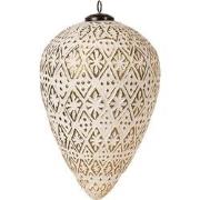 Clayre & Eef Kerstbal  26 cm Wit Glas Kerstboomversiering