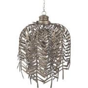Clayre & Eef Hanglamp  Ø 49x66 cm Goudkleurig Grijs Ijzer Bladeren Han...