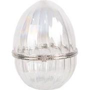 Clayre & Eef Voorraadpot Ei Ø 8x10 cm Transparant Glas