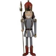 Clayre & Eef Kerstdecoratie Notenkraker 36 cm Grijs Rood IJzer