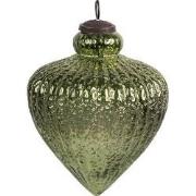 Clayre & Eef Kerstbal Ø 7x10 cm Groen Glas Kerstboomversiering