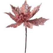 Clayre & Eef Kunstplant Kerstster Ø 22x25 cm Roze Kunststof Kerstdecor...