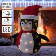 LED kerstpinguin 68cm hoog met hoed en sjaal Tuinfiguur kerstdecoratie...