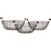 Clayre & Eef Opbergdoos Set van 3 Ø 27 / Ø 24 / Ø 21 cm Bruin Metaal K...