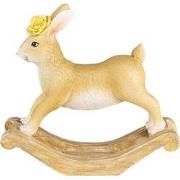 Clayre & Eef Decoratie Beeld Konijn 16x5x14 cm Bruin Kunststof