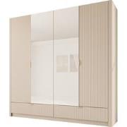 Meubella Kledingkast Lima - Beige - 213 cm - Met spiegel