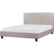 Beliani LA ROCHELLE - Tweepersoonsbed-Grijs-Polyester