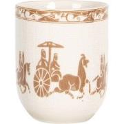 Clayre & Eef Mok  100 ml Beige Bruin Porselein Rond Theemok