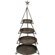 Clayre & Eef Etagère Kerstboom 102 cm Koperkleurig Ijzer Rond Serveers...