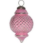 Clayre & Eef Kerstbal  Ø 8 cm Roze Glas Kerstdecoratie
