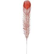 Clayre & Eef Decoratie Veer 7x42 cm Rood Kunststof