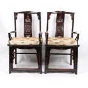 Fine Asianliving Antieke Chinese Stoelen Set/2 Handgesneden