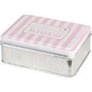 Clayre & Eef Blikken Bewaardoos  10x8x4 cm Roze Metaal Rechthoek Voorr...