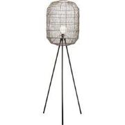 Fine Asianliving Vloerlamp Touw Geweven Metalen Benen Mat Zwart