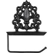 Clayre & Eef WC Rol Houder 18x10x24 cm Zwart Metaal Toiletrolhouder