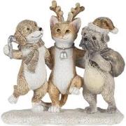Clayre & Eef Beeld Dieren 13x5x12 cm Grijs Beige Polyresin Dieren Kers...