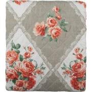 Clayre & Eef Bedsprei  240x260 cm Grijs Roze Katoen Polyester Rechthoe...