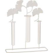J-Line - Vaasje 3 Houders Bloemen Metaal Wit - 27x8.5x31.5cm