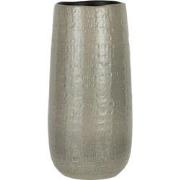 J-Line - Vaas Patroon Keramiek Lichtgrijs Small - 18x18x40cm