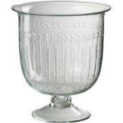 J-Line - Vaas Romeins Glas Transparant - 22.5x22.5x25cm