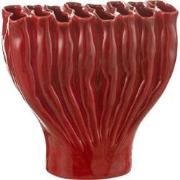 J-Line - Vaas Multi Wijde Tubes Porselein Rood - 37x19.5x35.5cm