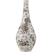 J-Line - Vaas Zen Peer Porselein Wit/zwart - 16x16x43cm