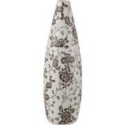 J-Line - Vaas Zen Porselein Wit/zwart - 16.5x16.5x53cm