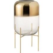 J-Line - Vaas Oceanne Glas Goud/transparant Large - 25x25x36cm