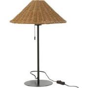 J-Line - Tafellamp Metaal/rattan Zwart/naturel - 32x32x50cm