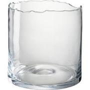 J-Line - Windlicht Onregelmatige Rand Glas Transparant Midden - 18.5x1...
