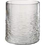 J-Line - Windlicht Zee Glas Grijs Small - 19.5x19.5x22.5cm