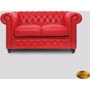 Chesterfield 2-zits bank Brighton FT Rood
