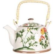 Clayre & Eef Theepot met Filter  800 ml Beige Groen Porselein Rond Blo...