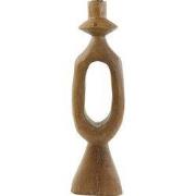 Kandelaar Django - Donkerbruin - 14x14x50cm