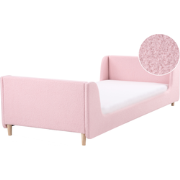 Beliani LAYE - Eenpersoonsbed-Roze-Bouclé