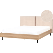 Beliani LIMANTON - Tweepersoonsbed-Beige-Bouclé