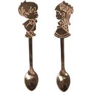 Clayre & Eef Lepels Set van 2  12 cm Koperkleurig Metaal Kinderen Eetl...