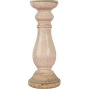 Clayre & Eef Kandelaar  Ø 14x36 cm Roze Keramiek Rond Kaarsenstandaard