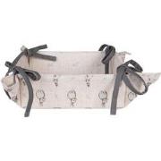 Clayre & Eef Broodmand 35x35x8 cm Beige Grijs Katoen Vierkant Konijn