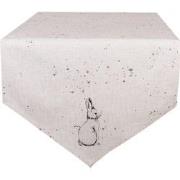 Clayre & Eef Tafelloper 50x160 cm Beige Grijs Katoen Konijn