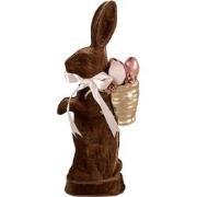 Clayre & Eef Decoratie Beeld Konijn 22x9x52 cm Bruin Textiel op Kunsts...