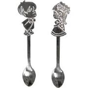 Clayre & Eef Lepels Set van 2  12 cm Zilverkleurig Metaal Kinderen Eet...
