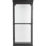 Clayre & Eef Vitrinekast  31x21x70 cm Zwart Ijzer Glas Wandkast